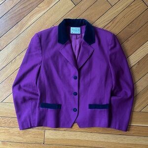 Pendleton Magenta Blazer with Navy Details